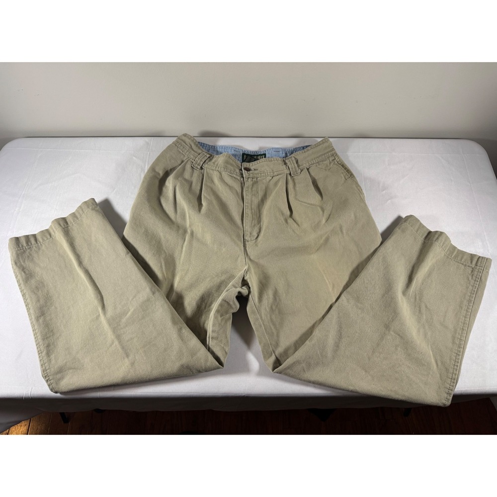 Vintage 90s/Y2K American Eagle Outfitters Mens Pleated Chino Pants Khaki Cotton